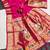 Rani pink color small butties and fully zari woven paithani silk saree
