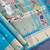 Sky blue color small butties and fully zari woven paithani silk saree