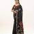 Black color lotus , musa and zari weaving  muga cotton saree