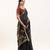 Black color lotus , musa and zari weaving  muga cotton saree