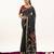 Black color lotus , musa and zari weaving  muga cotton saree