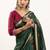 Dark green color lotus , musa and zari weaving  muga cotton saree