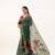 Dark green color lotus , musa and zari weaving  muga cotton saree