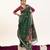 Dark green color lotus , musa and zari weaving  muga cotton saree
