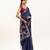 Navy blue color lotus , musa and zari weaving  muga cotton saree