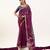 Plum color lotus , musa and zari weaving  muga cotton saree