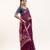 Plum color lotus , musa and zari weaving  muga cotton saree