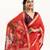 Red color lotus , musa and zari weaving  muga cotton saree
