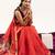 Red color lotus , musa and zari weaving  muga cotton saree