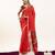 Red color lotus , musa and zari weaving  muga cotton saree