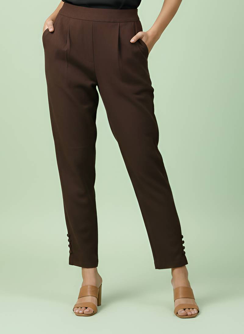 Women's brown lycra trouser (brown)