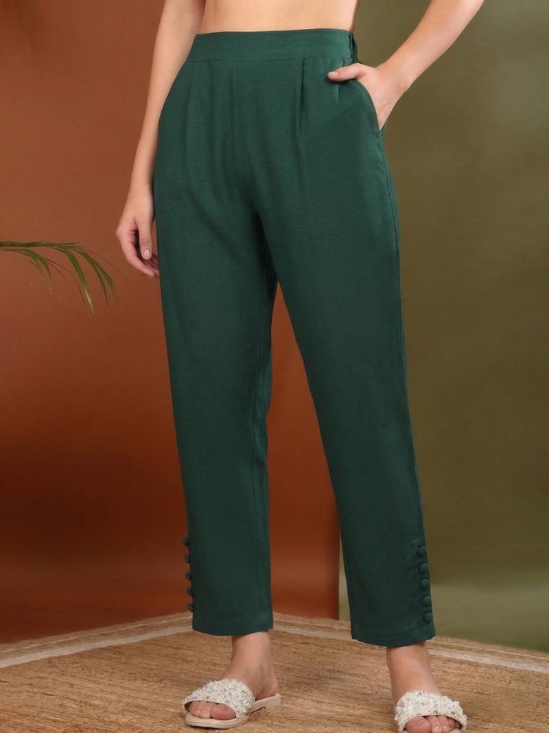 Women's deep green lycra trouser (deep green)