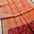 Peach color resham and zari weaving raw silk pochampali ikkat saree