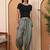 Women relaxed grey viscose rayon trousers