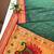 Dark green color peacock design with zari weaving banarasi paithani silk saree