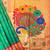Emerald color peacock design with zari weaving banarasi paithani silk saree