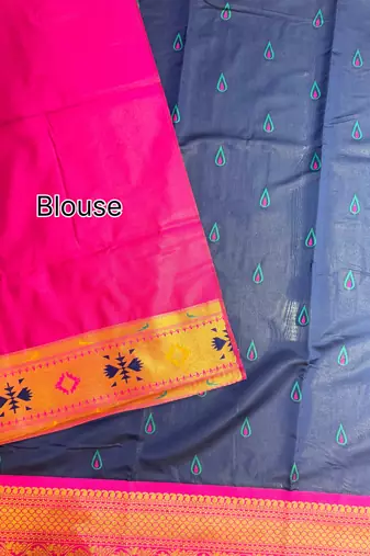 navy blue peacock design zari weaving banarasi saree
