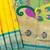 Yellow color peacock design with zari weaving banarasi paithani silk saree