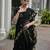 Black color double shaded zari weaves jute linen silk saree