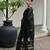 Black color double shaded zari weaves jute linen silk saree