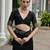 Black color double shaded zari weaves jute linen silk saree