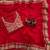 Red silk blend embroidered saree
