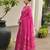 Hot pink color double shaded zari weaves jute linen silk saree