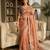 Peach satin embroidered saree