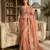 Peach satin embroidered saree