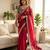 Pink satin embroidered saree