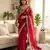 Pink satin embroidered saree