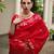 Red color double shaded zari weaves jute linen silk saree