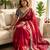 Pink satin embroidered saree