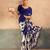 Navy blue satin printed saree