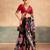 Black satin printed saree