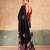 Black satin printed saree