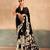 Black satin printed saree