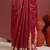 Maroon color kalamkari elephant print with zari weaving khadi raw silk saree
