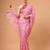 Pink satin printed saree