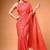 Red satin printed saree