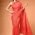 Red satin printed saree