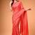 Red satin printed saree