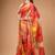 Multicolor satin printed saree