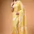 Yellow satin printed saree