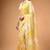 Yellow satin printed saree
