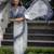 White cotton poly printed saree