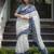 White cotton poly printed saree