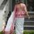 White cotton poly printed saree