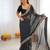 Black georgette printed saree