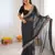 Black georgette printed saree
